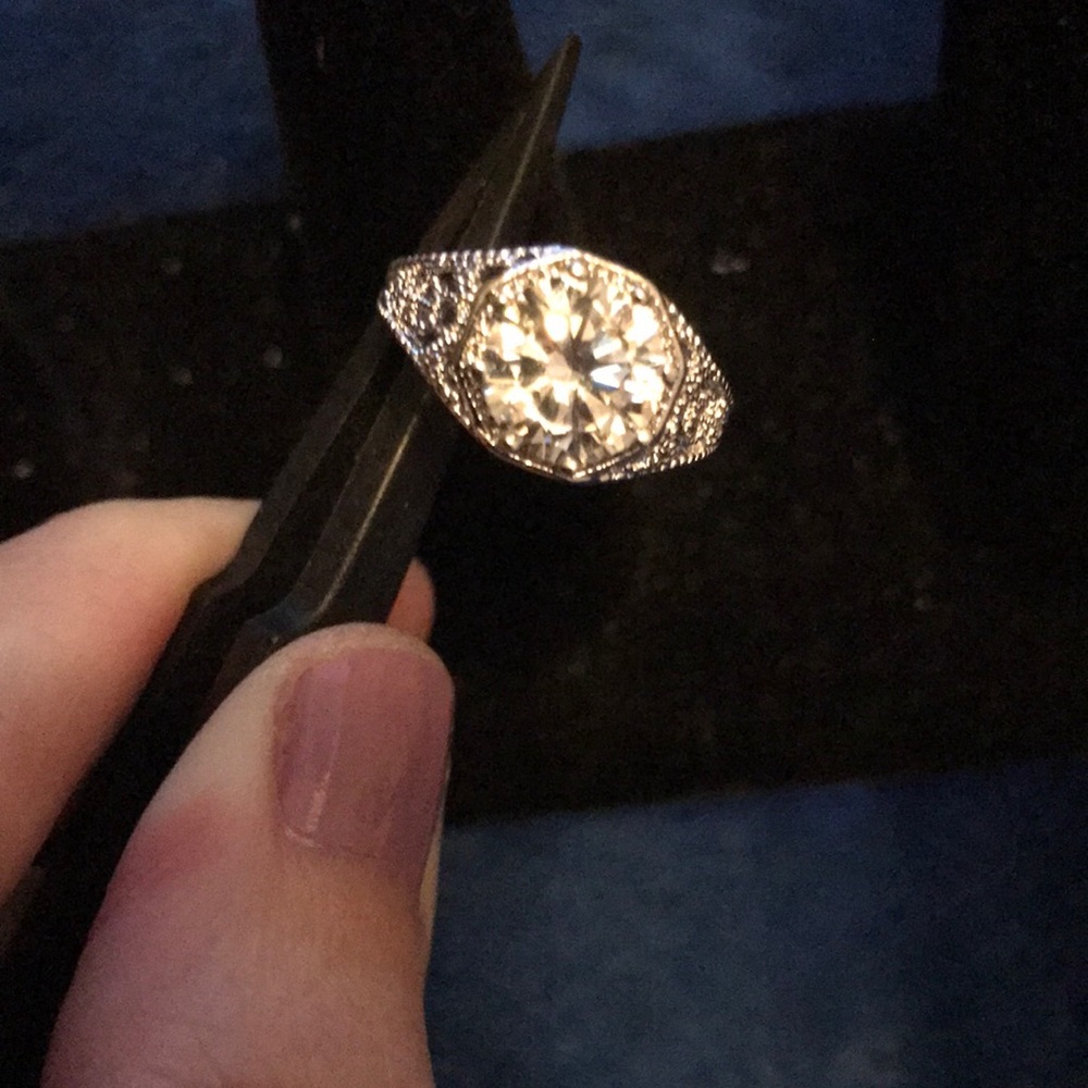 Crystal and 925 sterling ring